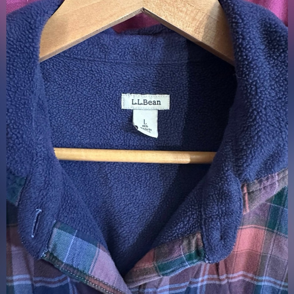 L.L. Bean Multicolor Plaid Fleece-Lined Jacket - Picture 2 of 6